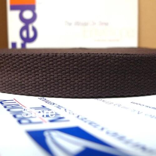 50 Yards 1'' 25mm Wide #16 Dark Brown Webbing Wholesale Free Shipping