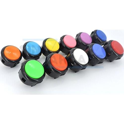 6pcs/lot Original SANWA DENSHI OBSF-30 BLACK BODY Solid Plunger 30mm Pushbuttons for Arcade MAME Cabinet Machines