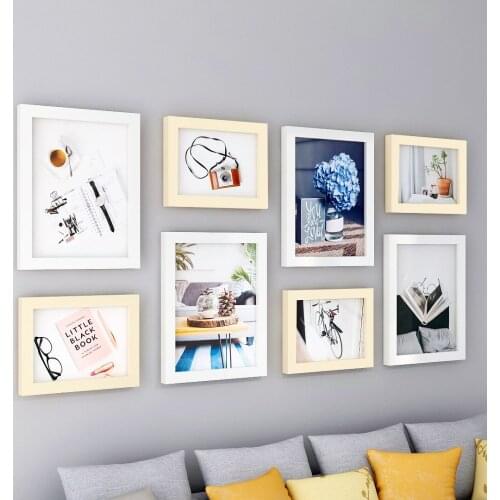 8 Pcs Wood Picture Frames For Wall Hanging Photo Frame Wall Black Wood White Classic Pictures Frames With Plexiglass Home Decor