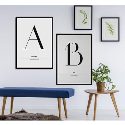 English Alphabet Quote Words Nordic Art Home Decor Canvas Painting Wall Art Kids Study Bedroom Inspirational Posters and Prints