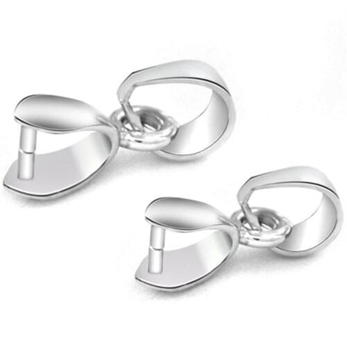 Free shipping 10PCS SizeS/M/L 925 Sterling Silver Findings Bail Connector Bale Pinch Clasp 925 Silver Pendant Fittings Bail
