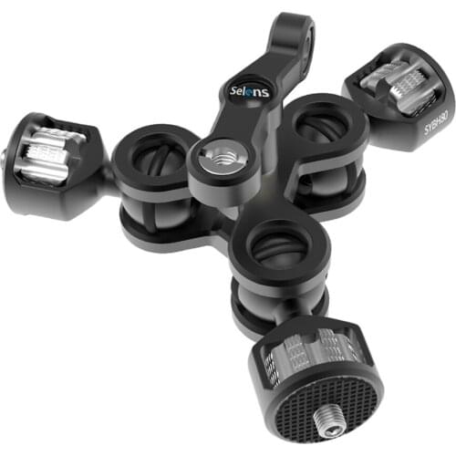 Black Adjustable Arm Clamp w/1/4" Screw Mount Camera Bracket Adapter