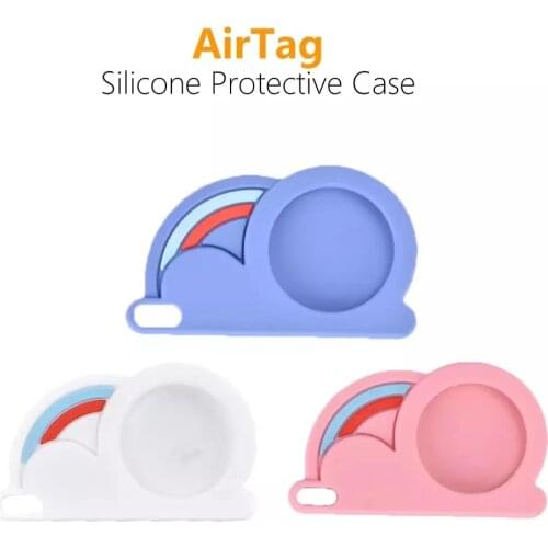 For Apple AirTag 3D Fashion Rainbow Anti-Lost Shockproof Soft Silicone Protective Case Locator Tracker Device GPS Keychain Cover