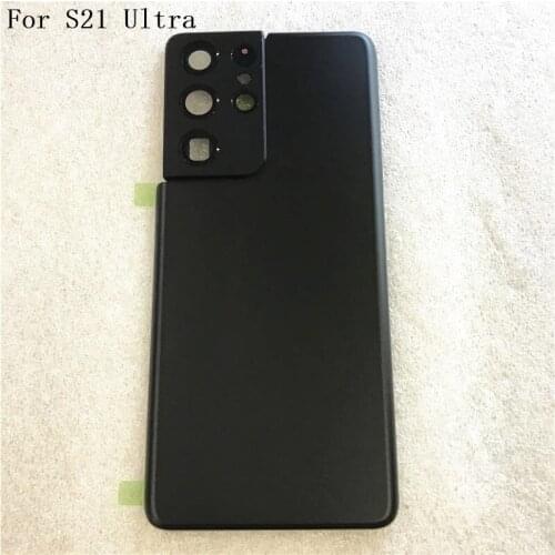 For Samsung Galaxy S21 G991 G990/S21 Plus G996/S21 Ultra G998 Back Battery Cover Rear Door Housing Camera Lens Frame + Adhesive