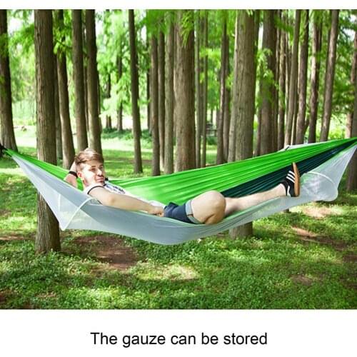 1 Set Hammock Eco-friendly Breathable Polyester High Density Hammock Mosquito Net for Forest Durable Outdoor Camping Hammock