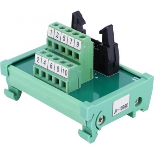 IDC-10P PLC Board Terminal Block 35mm Signal Adapter Board PLC Adapter Relay Module AWG 22-16