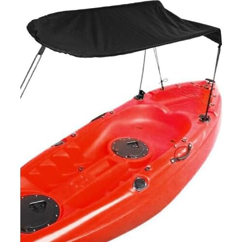 Kayak Boat Canoe Set Sun Shade Canopy With Storage Bag Black Kayak Sunshade Collapsible Aluminum Rod Kayak Accessories
