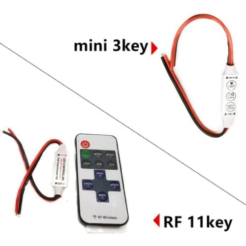 LED Strip Controller Mini Dimmer RF Remote DC 5V 12V 24V Controller For LED 5050 2835 Strip Single Color