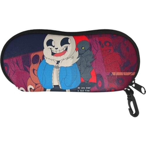 Fashion Undertale Printed Sunglasses Pouch Lightweight Neoprene Eyeglass Case Anime Glasses Bag Unisex Eyeglasses Storage Bags