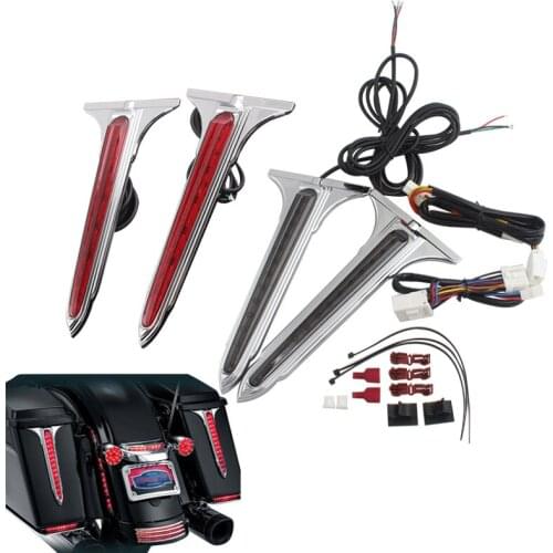 Motorcycle Side Wedge LED Tail Brake Light Rear Saddle Bag Accents Lights For Harley Touring 1993-2013 Electra Glides Road King