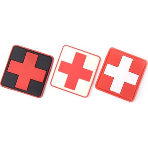 3D PVC Velcro Armband Red Cross Medical Rescue Morale Badge Wholesale