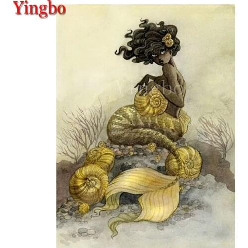 New Arrival 5d Diamond painting Mermaid Conch Diamond Puzzle Pictures Personalized Embroidery Diamond Mosaic Christmas Gift