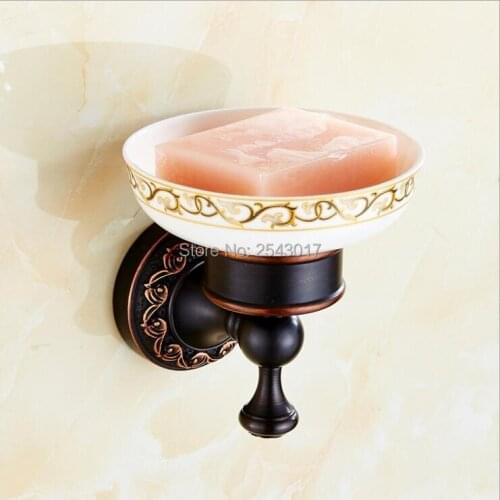 Wholesale Newly Arrival Bathroom Soap Dish Holder Black Bronze Carving Euro Style Soap Basket Soap Holder ZR2610