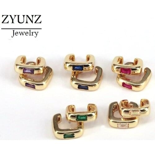 5 Pairs, Pave cz Geometric Brinco Ear Cuff Ear Clip Zirconia Earrings Jewelry