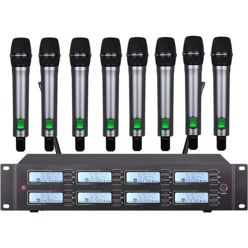 Professional UHF wireless microphone 8-channel handheld microphone, suitable for family KTV outdoor activity stage microphone
