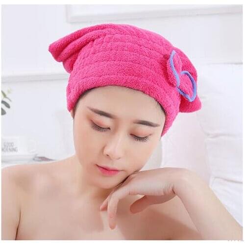 200pcs High Density Coral Velvet Shower Cap Quick Dry Hair Hat Bath Cap Shower Hair Drying Wrap Towel Hair Hat Bath Accessory