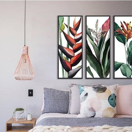 Modern Retro Plant Flowers Potted Picture decoration Canvas Painting vase wall Art children living room home decor unframed