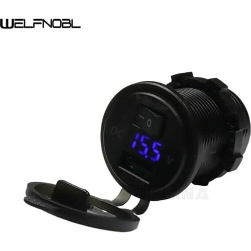 LED Display Car Cigarette Lighter USB 12V 24V Voltmeter Charger Socket Splitter Phone Auto Universal Electronic Accessories