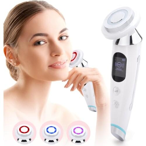 EMS Facial Beauty Device LED Photon Rejuvenation Face Deep Cleaning Massager Mirco Current Vibrating Skin Tightening Appliances
