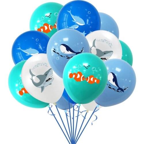 Ocean balloons birthday party Shark Whale Dolphin Latex Balloons Ocean Theme Birthday Party Decoration festive party supplies