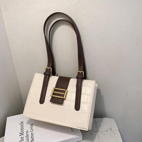 Ladies 2020 stone grain leather shoulder bag Ladies winter simple style handbag female travel brand trend handbag