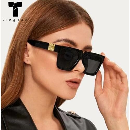 TREGNUO 2021 Woman Sunglasses Fashion Eyewear Solid Color Big Frame Covering Face Outdoor Sunshade Unisex