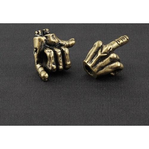 1PCS Finger Brass Knife Beads Umbrella Rope Bead Finger Gestures Paracord Beads