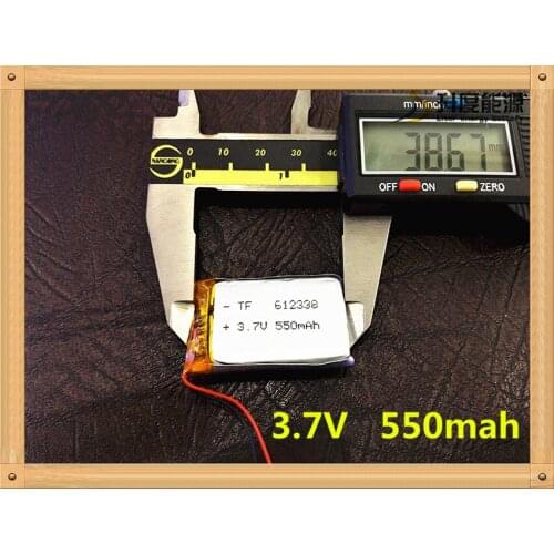 1pieces/lot) 3.7V lithium polymer battery 612338 062238 MP3 DIY Speaker millet Bluetooth 550MAH