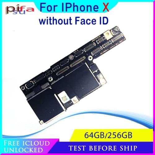 100% Original unlocked for iphone x Motherboard No Face ID,for iphone x Mobile phone Motherboard 64GB 256GB with Chips