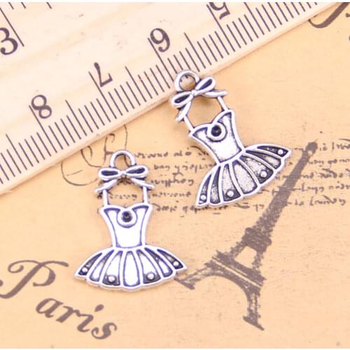 20pcs Charms ballet tutu dress ballerina skirt 20x16mm Antique Pendants,Vintage Tibetan Silver Jewelry,DIY for bracelet necklace