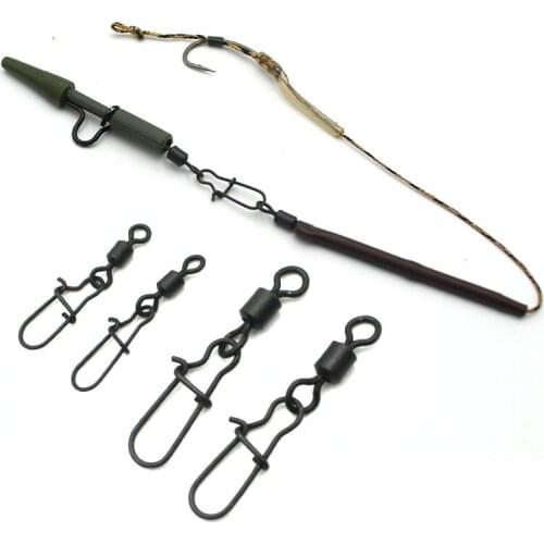 20Pcs Carp Fishing Rolling Swivel Hook Snap Connector Pin for Carp Rig Bearing Rolling Swivel Hook Snap Clip Fishing Accessories