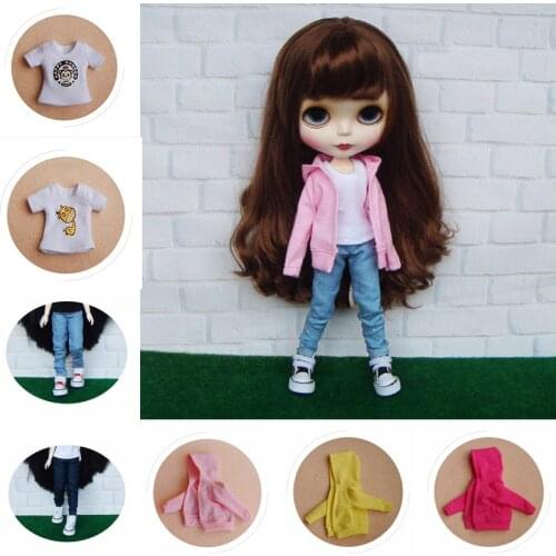 3 Colors Cool 1/6 blyth Doll Clothing Sport Coat or T-shirt for azone Licaa 30cm Blyth Girl Pants Doll Accessories Gift