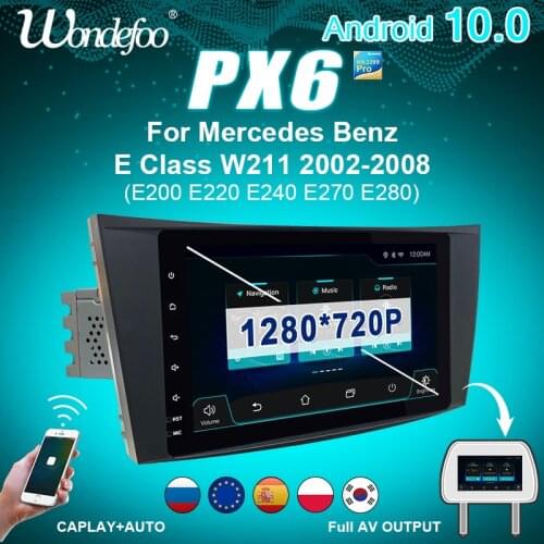 2 din android 10 car radio with screen PX6 For Benz E-class W211 E200 E220 E300 E350 E240 E270 W219 autoradio intelligent system