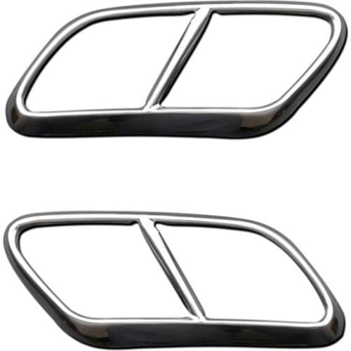 Car Styling Rear Tail Dual Exhaust Muffler End Pipe Cover Stainless Steel Rear Exhaust Pipe Trims For Volvo XC90 2016-2019 2020