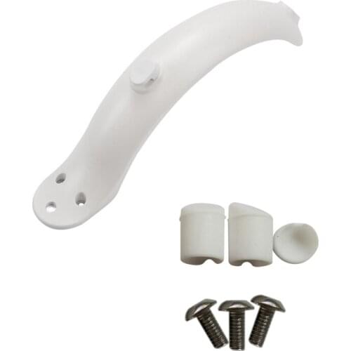 1 Set Rear Mudguard Fender+Taillight +Hook,White & 1 Set Fender Mudguard Screw Rubber Cap Screw Plug Cover