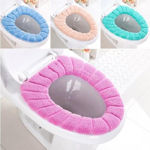 Warm Soft Washable Toilet Cover Pad Toilet Seat Cushion Set for Home Decor Closestool Mat Seat Case Toilet Lid Cover Accessories
