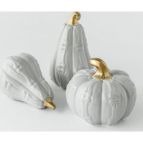 Ceramic Pumpkin Miniature Decoration Figurine Desktop Crafts Home Decoration Modern Light Luxury Decoration