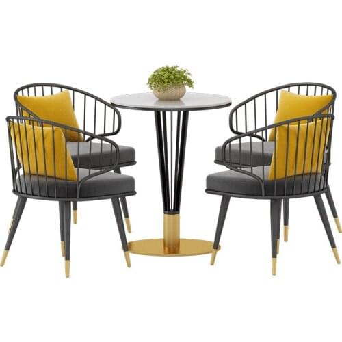 Round coffee chair light luxury negotiation Marble table combination modern office reception leisure round Chair Nordic furnitur