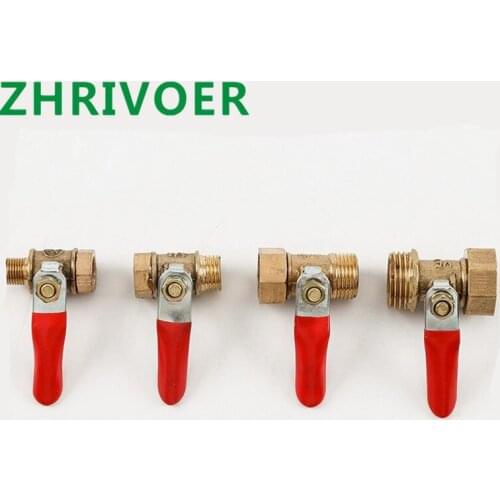 Brass small ball valve Female/Male Thread Brass Valve Connector Joint Copper Pipe Fitting Coupler Adapter 1/8" 1/4'' 3/8'' 1/2