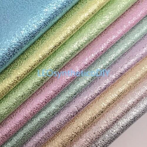 LEOsyntheticoDIY Pastel Colors Pearlized Synthetic Faux Vinly Leather Fabric Sheets Soft Felt Backing For DIY Bows 21X29CM R039