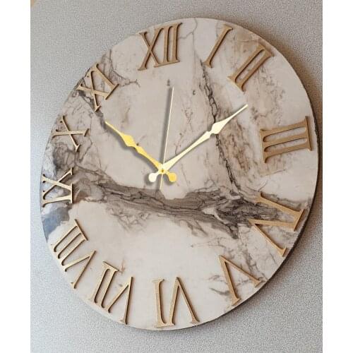 Markakanvas Marble Pattern Wall Clock 50cm European-style Novel clock decorative clock living room large vintage