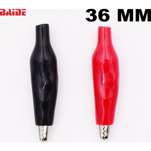 Metal Alligator Clip crocodile electrical Clamp FOR Testing Probe Meter 36MM Black and red Plastic Boot 3000pcs