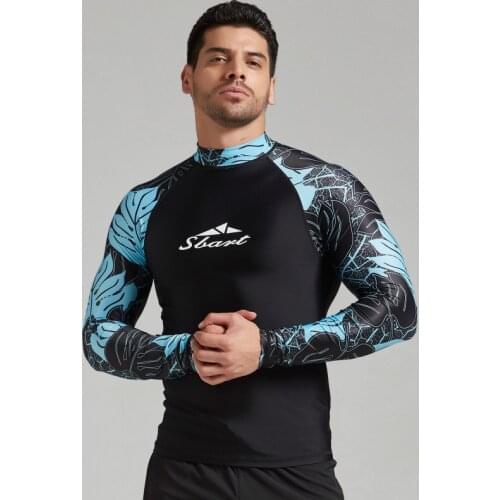2021 Mens New Fashion Quick-Drying Shirt UV Protection Sunscreen Long Sleeve Tops Beach Surfing Swimming Snorkeling T-Shirt