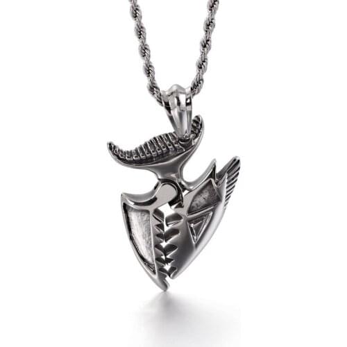 Vikings Logo Mount Raven Mens Stainless Steel Pendant