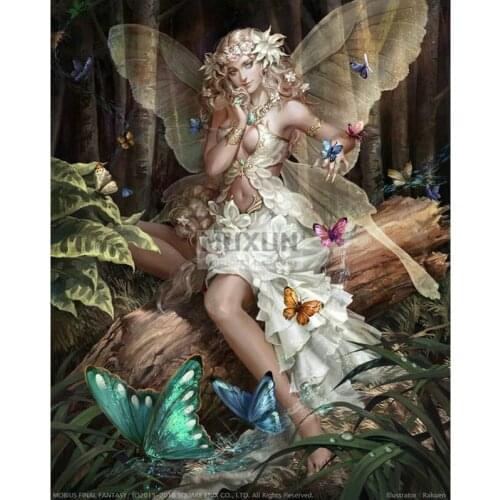 Full Drill Diy Diamond Painting Cross Stitch Square Diamond Mosaic Kits Diamond Embroidery butterfly fairy Needlework Craft
