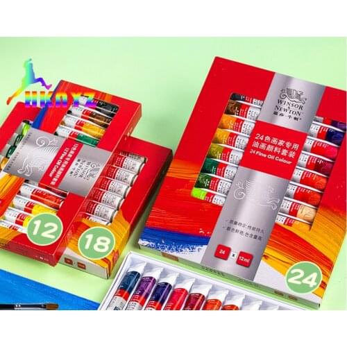 1sets Winsor&Newton 12/18 Colors Professional Oil Paint Set for Artist Oil Painting Drawing
