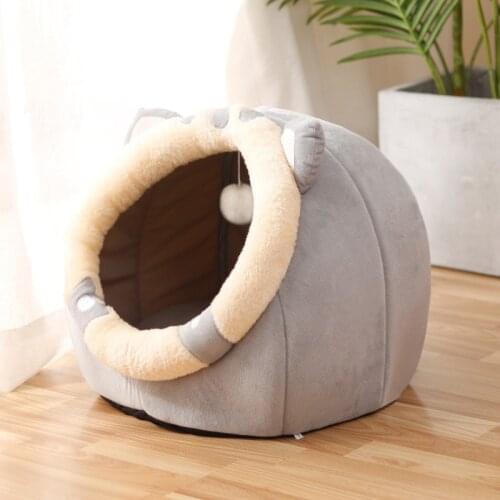 Newly Cute Cartoon Cat Bed Removable Washable Puppy House Comforable Breathable Pet Bed Suitable for Small Cat Dog