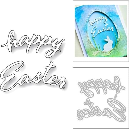 2020 New English Sentiment Alphabet Word Happy Easter Metal Cutting Dies For Making Label Greeting Card Scrapbooking No Stamps