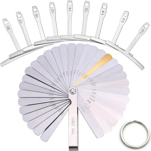 New arrival Guitar Repair Tool 9 Understring Radius Gauge+32 Understring Radius Gauge Blade Feeler+keychain