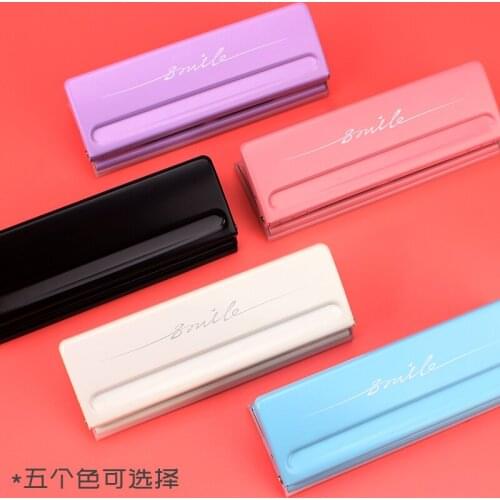 New Metal 6 Hole Punch Pink Craft Punch Paper Cutter Adjustable DIY A4 A5 A6 Loose-Leaf Paper Punch Scrapbooking Office Supplies